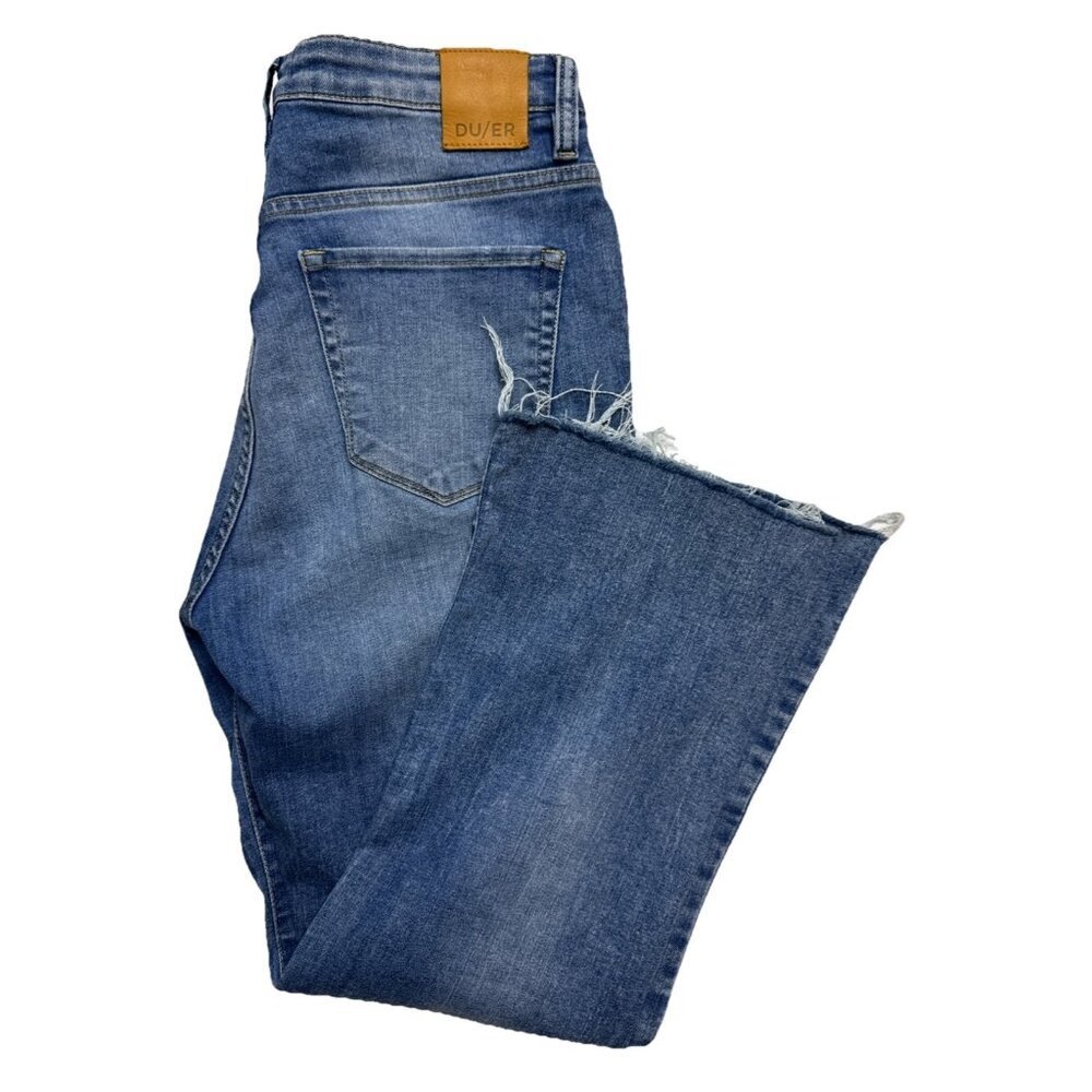 Duer Mens 29X26 L2X‎ Capri Cut Off Blue Denim Jeans Stretch